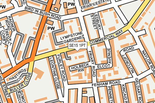 SE15 1PT map - OS OpenMap – Local (Ordnance Survey)