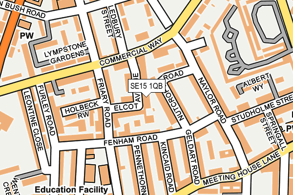 SE15 1QB map - OS OpenMap – Local (Ordnance Survey)