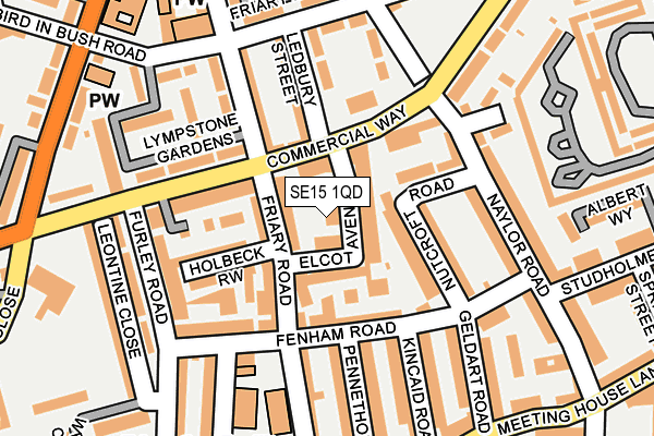 SE15 1QD map - OS OpenMap – Local (Ordnance Survey)