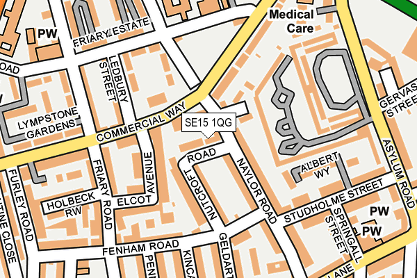 SE15 1QG map - OS OpenMap – Local (Ordnance Survey)