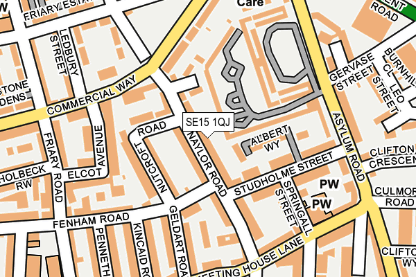 SE15 1QJ map - OS OpenMap – Local (Ordnance Survey)