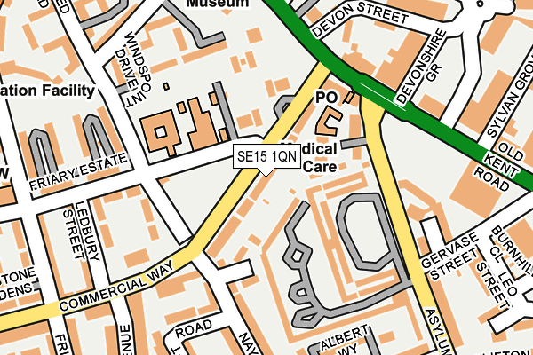 SE15 1QN map - OS OpenMap – Local (Ordnance Survey)