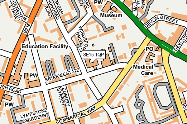 SE15 1QP map - OS OpenMap – Local (Ordnance Survey)