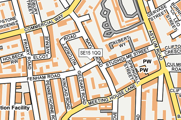 SE15 1QQ map - OS OpenMap – Local (Ordnance Survey)