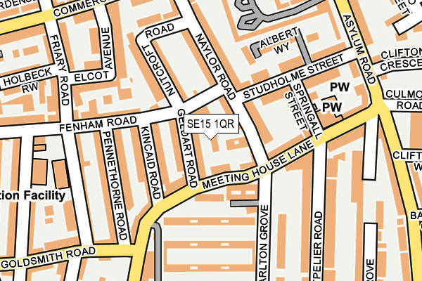 SE15 1QR map - OS OpenMap – Local (Ordnance Survey)