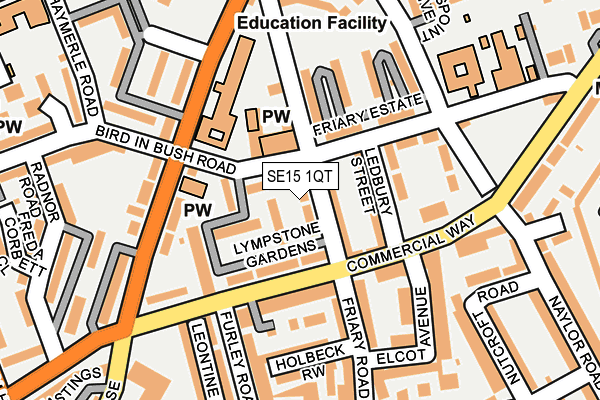 SE15 1QT map - OS OpenMap – Local (Ordnance Survey)