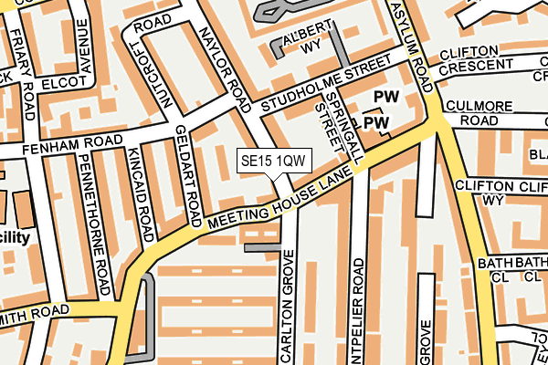 SE15 1QW map - OS OpenMap – Local (Ordnance Survey)