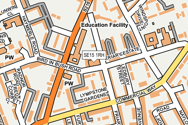 SE15 1RH map - OS OpenMap – Local (Ordnance Survey)