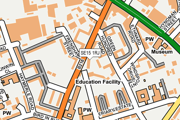 SE15 1RJ map - OS OpenMap – Local (Ordnance Survey)