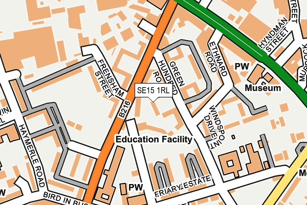 SE15 1RL map - OS OpenMap – Local (Ordnance Survey)
