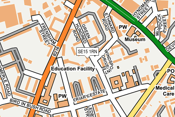 SE15 1RN map - OS OpenMap – Local (Ordnance Survey)