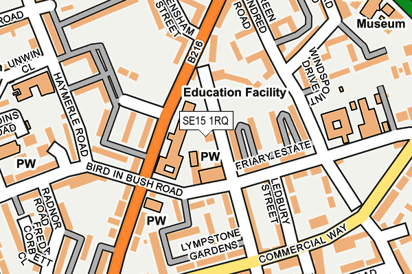 SE15 1RQ map - OS OpenMap – Local (Ordnance Survey)