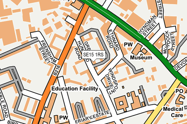 SE15 1RS map - OS OpenMap – Local (Ordnance Survey)