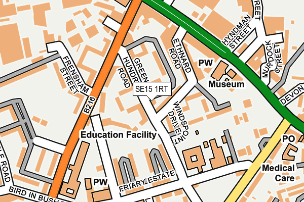 SE15 1RT map - OS OpenMap – Local (Ordnance Survey)