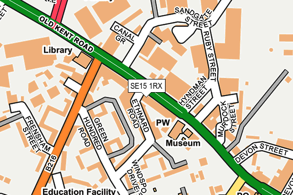SE15 1RX map - OS OpenMap – Local (Ordnance Survey)