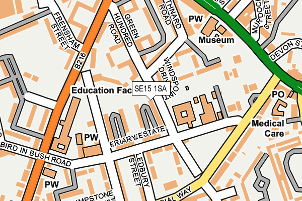 SE15 1SA map - OS OpenMap – Local (Ordnance Survey)