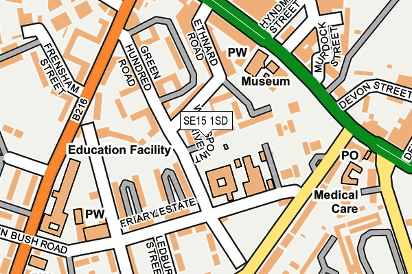SE15 1SD map - OS OpenMap – Local (Ordnance Survey)