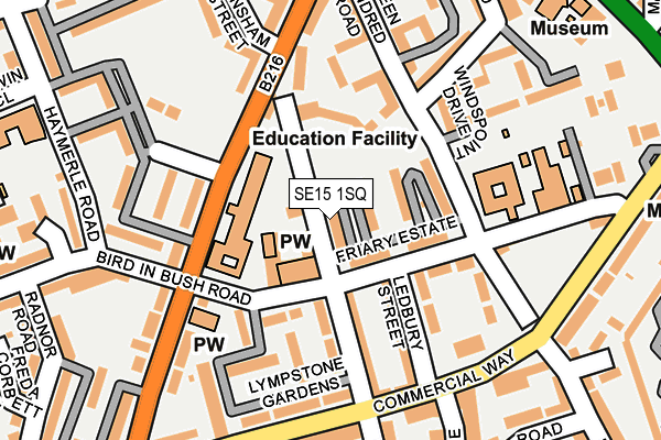 SE15 1SQ map - OS OpenMap – Local (Ordnance Survey)