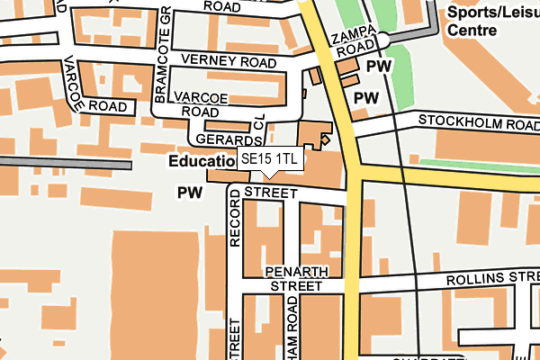 SE15 1TL map - OS OpenMap – Local (Ordnance Survey)