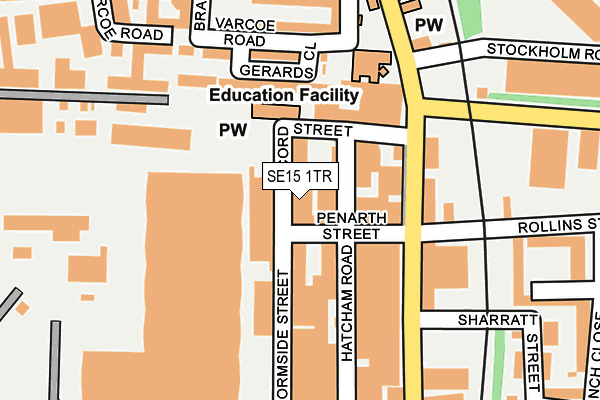 SE15 1TR map - OS OpenMap – Local (Ordnance Survey)