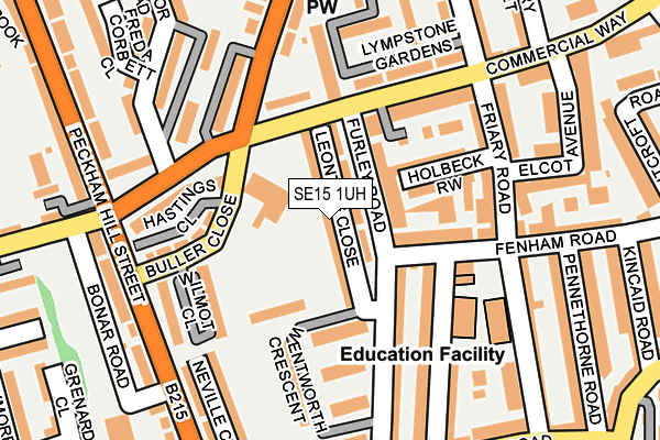 SE15 1UH map - OS OpenMap – Local (Ordnance Survey)