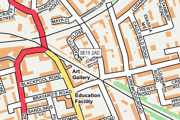 SE15 2AD map - OS OpenMap – Local (Ordnance Survey)