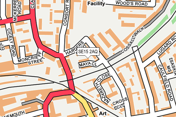 SE15 2AQ map - OS OpenMap – Local (Ordnance Survey)