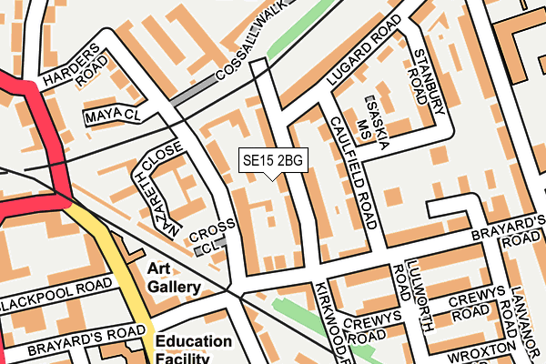 SE15 2BG map - OS OpenMap – Local (Ordnance Survey)
