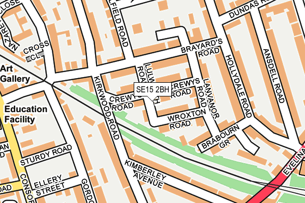SE15 2BH map - OS OpenMap – Local (Ordnance Survey)