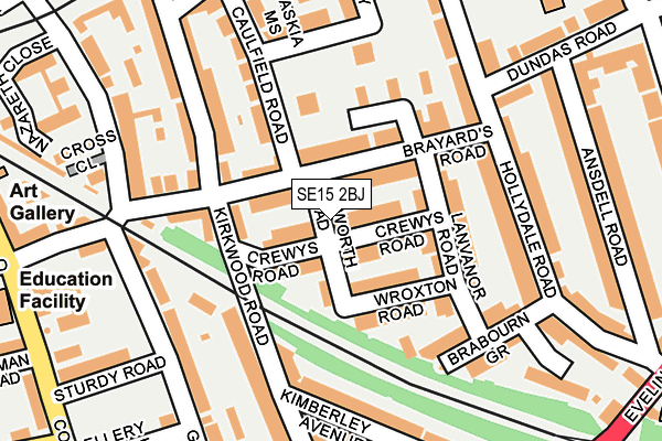 SE15 2BJ map - OS OpenMap – Local (Ordnance Survey)