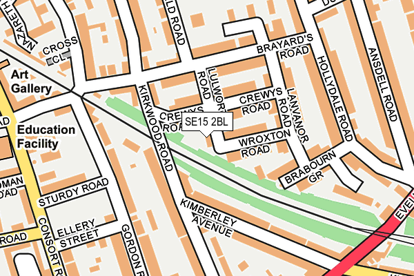 SE15 2BL map - OS OpenMap – Local (Ordnance Survey)