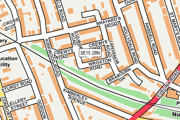 SE15 2BN map - OS OpenMap – Local (Ordnance Survey)