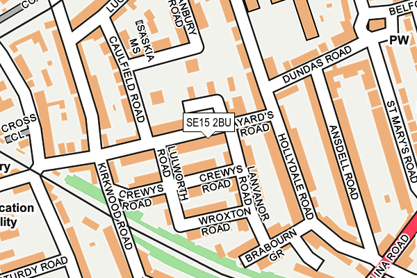 SE15 2BU map - OS OpenMap – Local (Ordnance Survey)