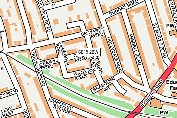 SE15 2BW map - OS OpenMap – Local (Ordnance Survey)