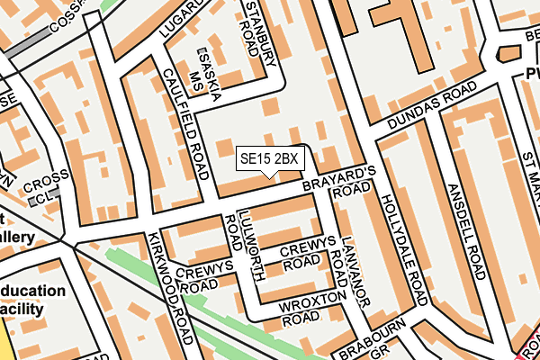 SE15 2BX map - OS OpenMap – Local (Ordnance Survey)