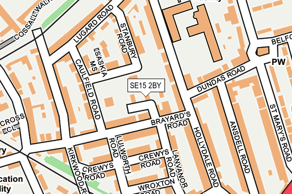 SE15 2BY map - OS OpenMap – Local (Ordnance Survey)