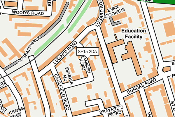 SE15 2DA map - OS OpenMap – Local (Ordnance Survey)