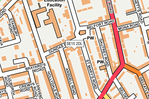 SE15 2DL map - OS OpenMap – Local (Ordnance Survey)