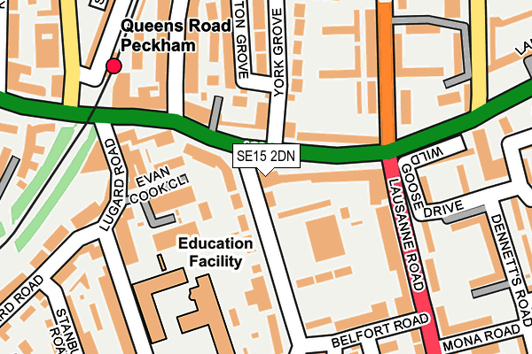SE15 2DN map - OS OpenMap – Local (Ordnance Survey)