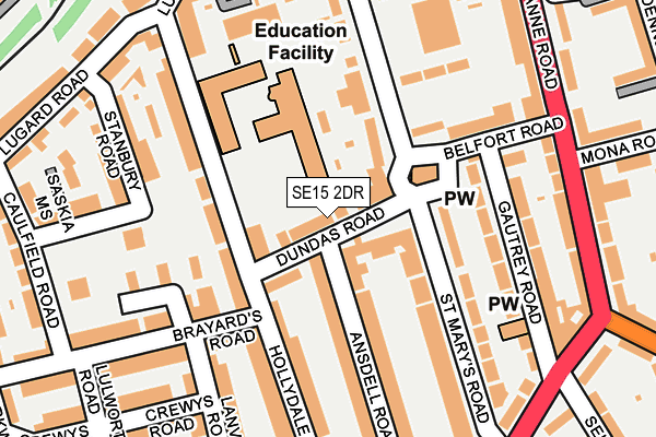 SE15 2DR map - OS OpenMap – Local (Ordnance Survey)
