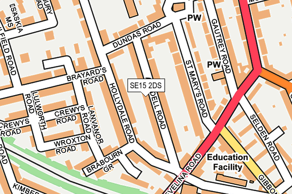 SE15 2DS map - OS OpenMap – Local (Ordnance Survey)