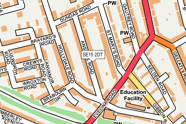 SE15 2DT map - OS OpenMap – Local (Ordnance Survey)