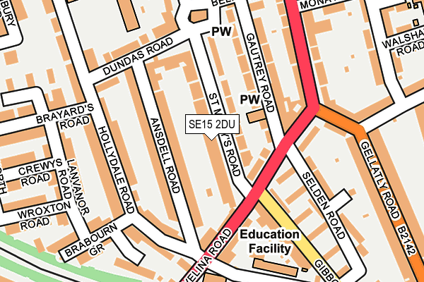 SE15 2DU map - OS OpenMap – Local (Ordnance Survey)