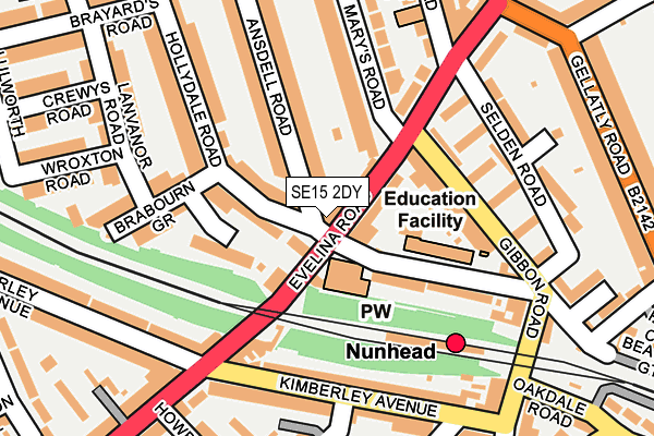 SE15 2DY map - OS OpenMap – Local (Ordnance Survey)