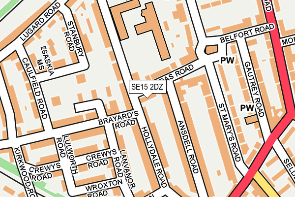 SE15 2DZ map - OS OpenMap – Local (Ordnance Survey)