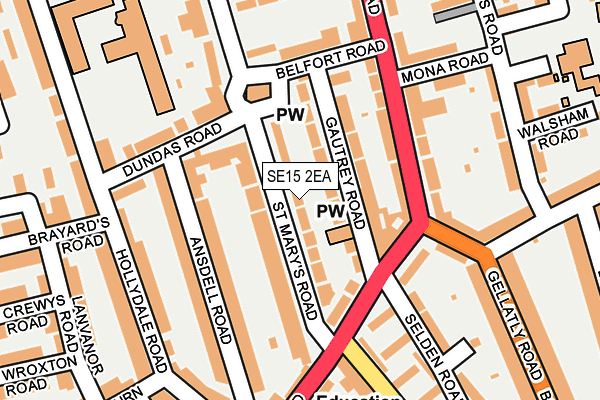 SE15 2EA map - OS OpenMap – Local (Ordnance Survey)