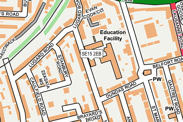 SE15 2EB map - OS OpenMap – Local (Ordnance Survey)