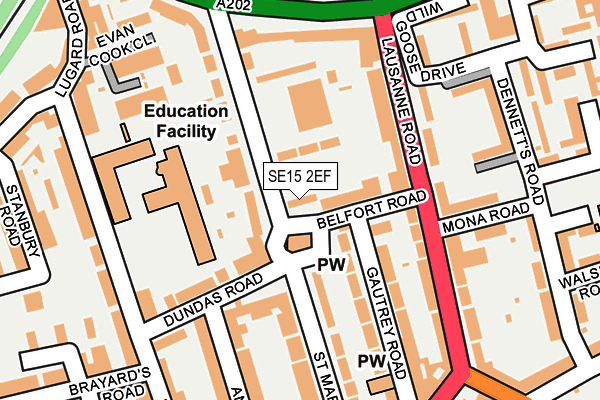 SE15 2EF map - OS OpenMap – Local (Ordnance Survey)