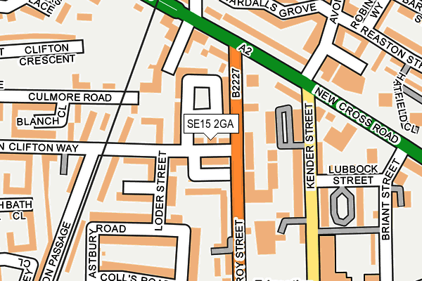 SE15 2GA map - OS OpenMap – Local (Ordnance Survey)