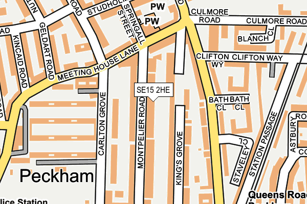 SE15 2HE map - OS OpenMap – Local (Ordnance Survey)